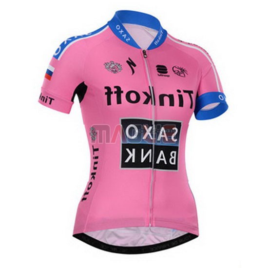 Donne Maglia Saxo Bank manica corta 2015 fuxia